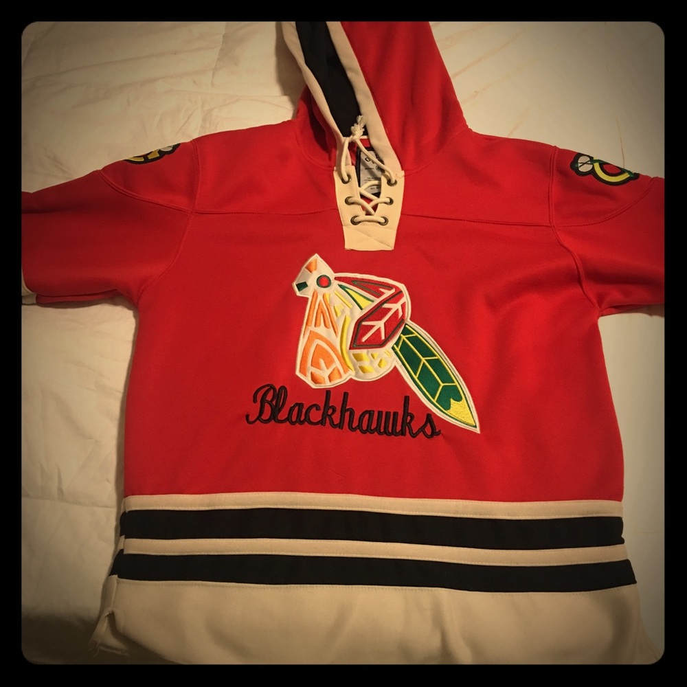 Old Time Hockey Blackhawks Hooded Pullover